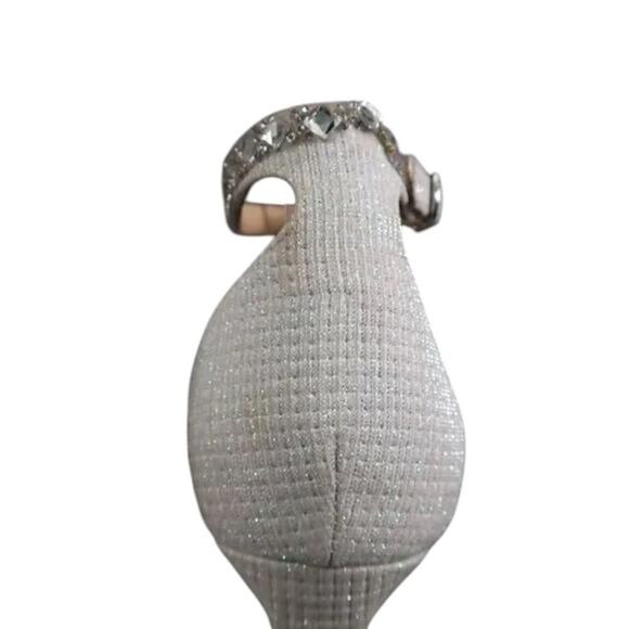 Badgley Mischka Shoes Womens 10 Pump Heels Formal Evening Ankle Strap Rhinestone - Picture 10 of 15